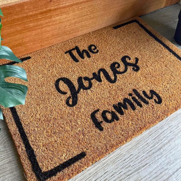 The Jones Family doormat with border