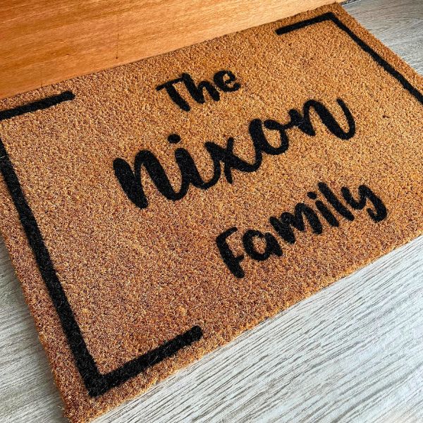 The Nixon Family doormat with border