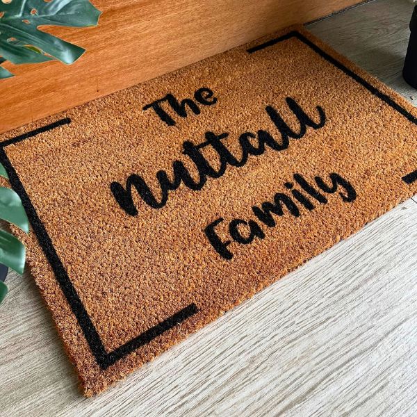 The Nuttall Family doormat with border