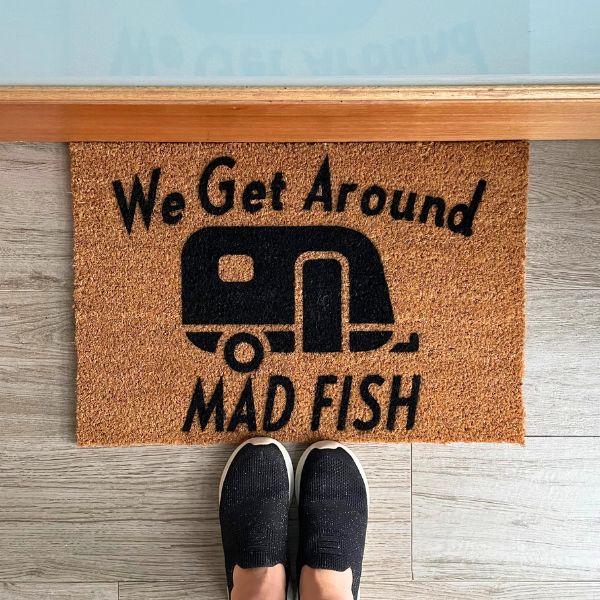 We Get Around Mad Fish Caravan doormat