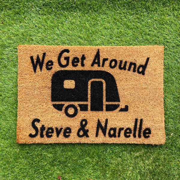 We Get Around Steve & Narelle Caravan Doormat