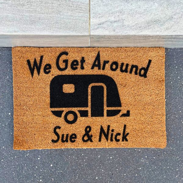 We Get Around Sue & Nick Caravan doormat