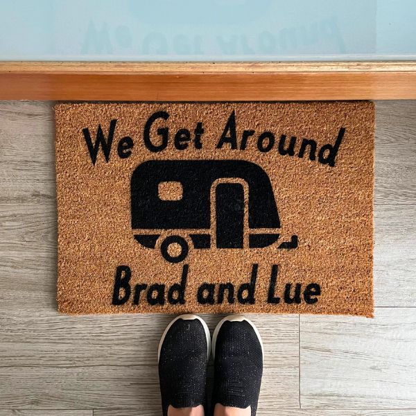We Get Around Brad and Lue Caravan Doormat