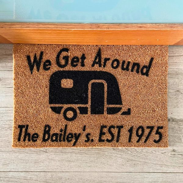 We Get Around The Bailey's EST. 1975 Caravan doormat