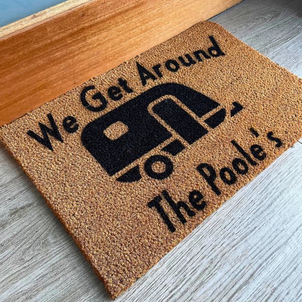 We Get Around The Poole's Caravan Doormat