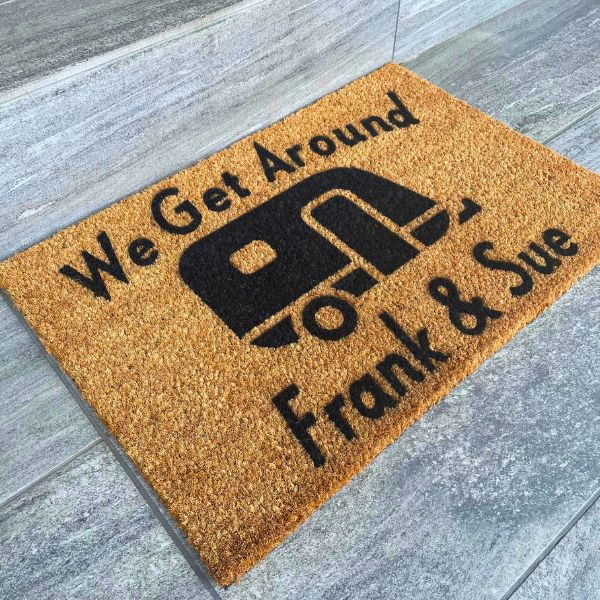 We Get Around Frank & Sue Caravan Doormat