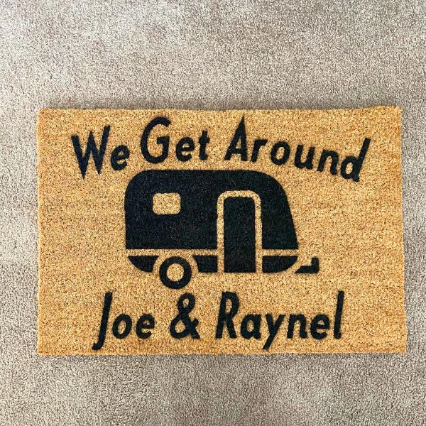 We Get Around Joe & Raynel Caravan Doormat