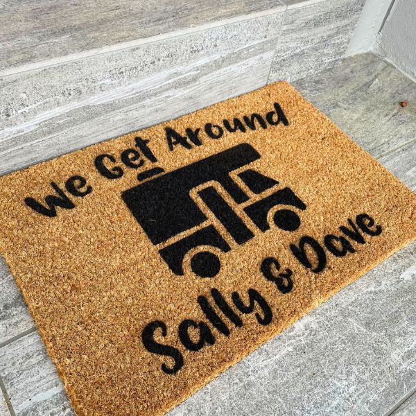 We Get Around Sally & Dave Motorhome doormat