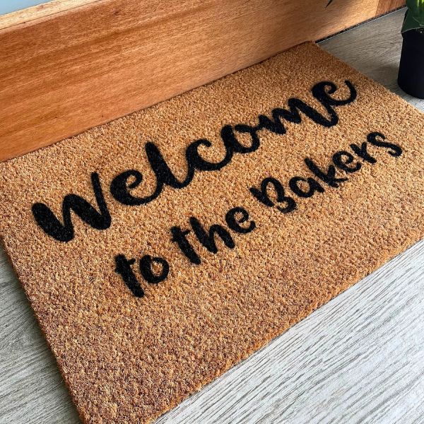 Welcome to the Bakers personalised doormat