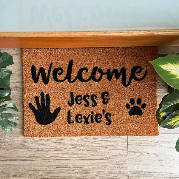 Welcome Jess & Lexie's personalised doormat