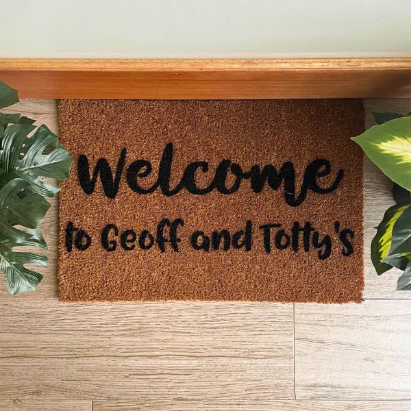 Welcome to Geoff and Totty's personalised doormat