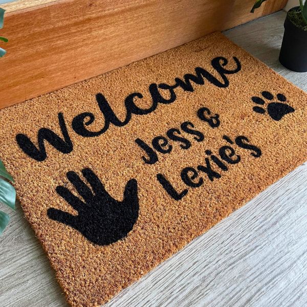 Welcome Jess & Lexie's personalised doormat