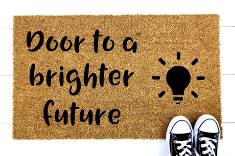 Door to a brighter future (lightbulb) doormat 60x40cm