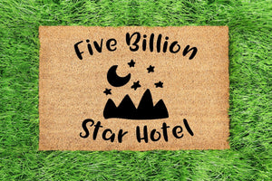Five Billion Star Hotel Doormat with moon, stars and mountains 60x40