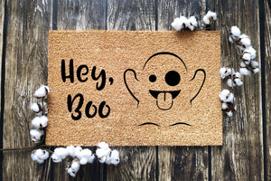 Hey, Boo doormat with ghost 60x40cm