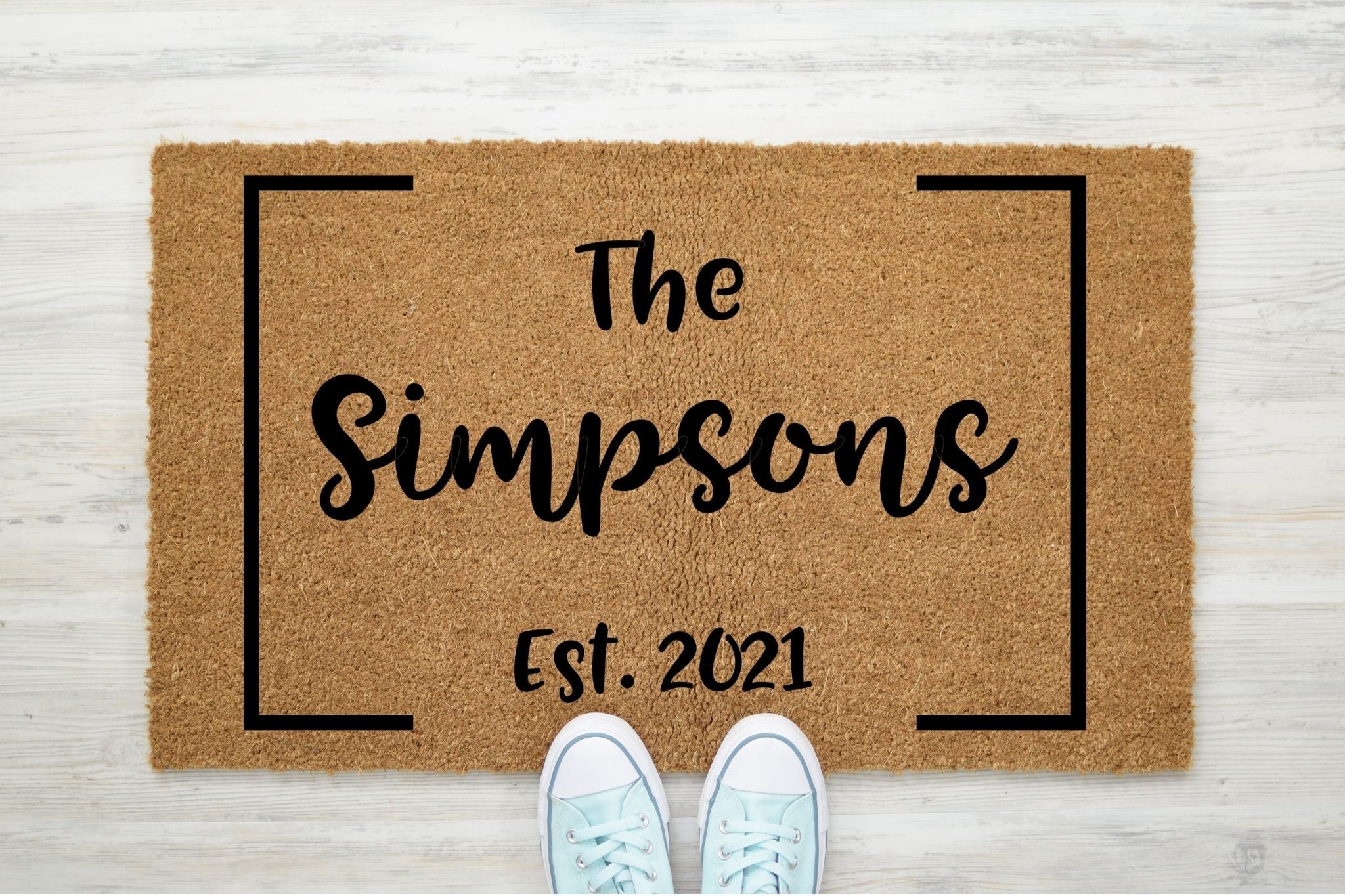 The Simpsons Est. 2021 doormat with border