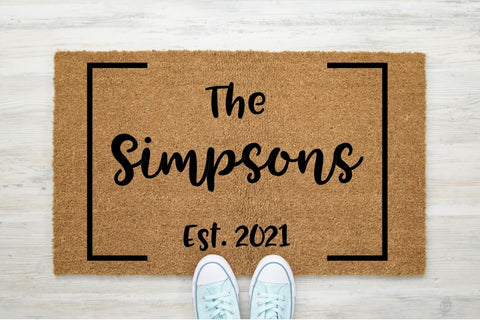 The Simpsons Est. 2021 doormat with border