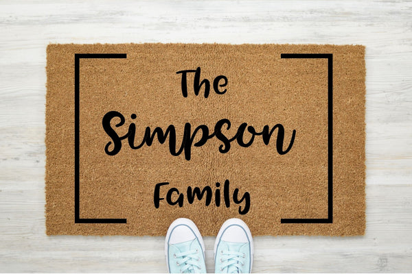The Simpsons Family doormat with border
