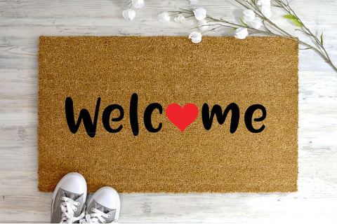 Welcome doormat with heart for O 60x40